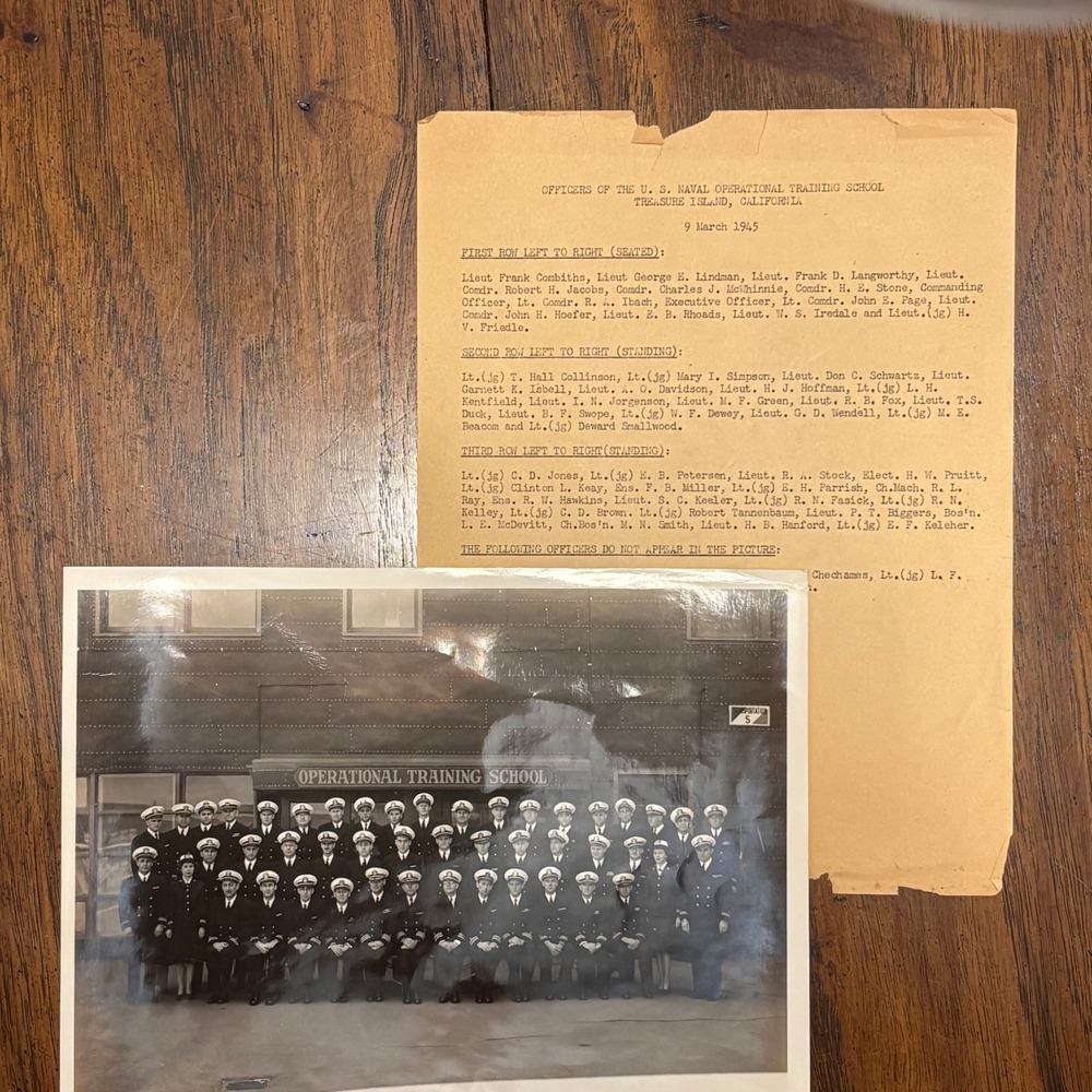 Vintage B&W 1945 US Navy Operational Training School Treasure Island Photo & Key - Picture 6 of 6